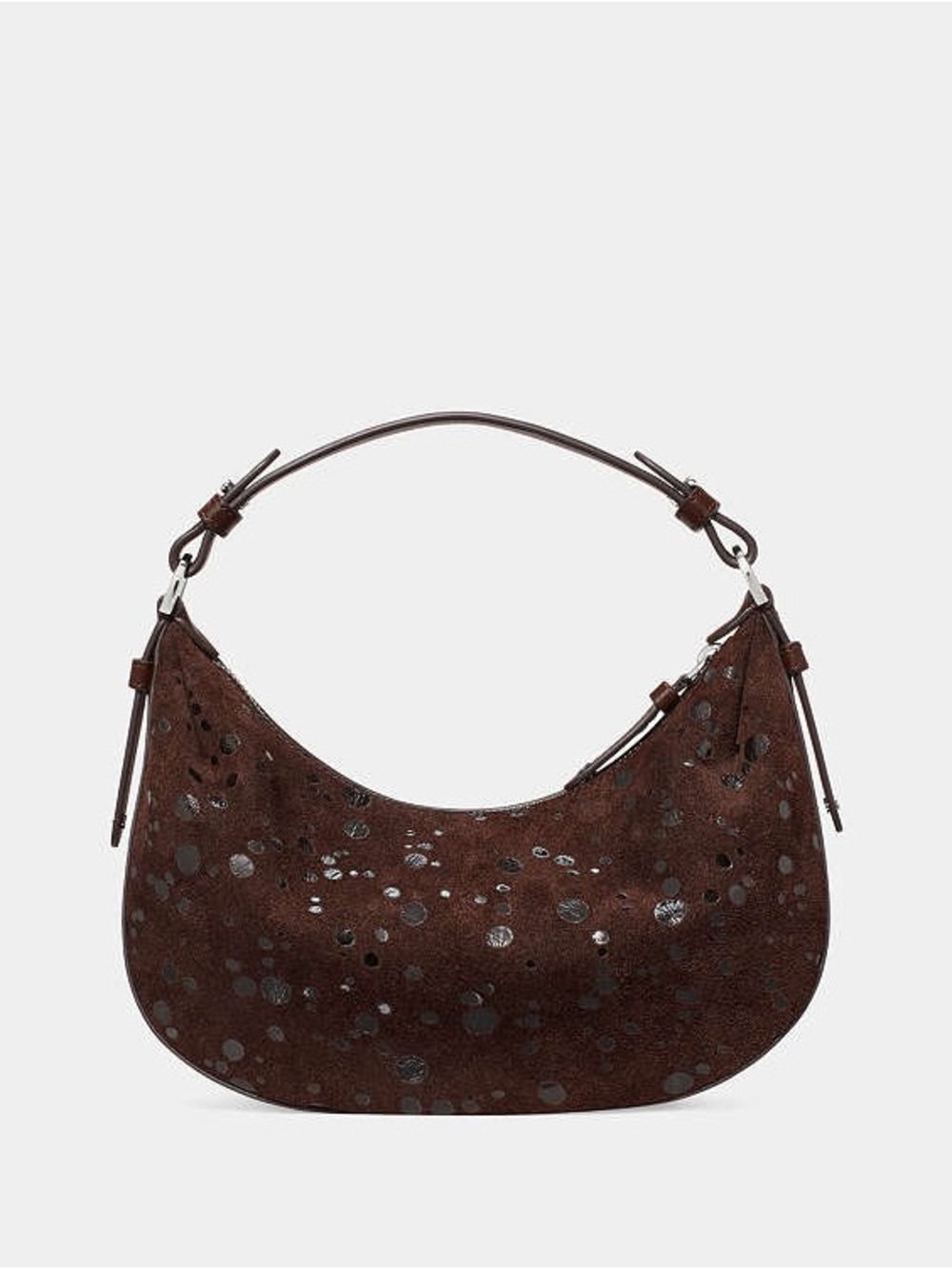 Kate Spade Selene Suede Dots Shoulder Bag Hot Fudge - Picture 5 of 5